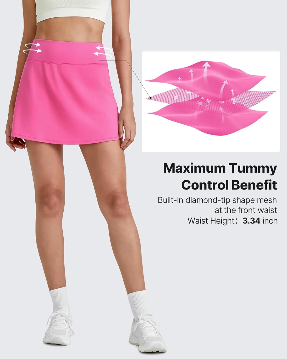 G4Free Barefeel 15" Tennis Skirts for Women High Waisted A Line Casual Athletic Golf Skorts Inner Shorts with 2 Pockets