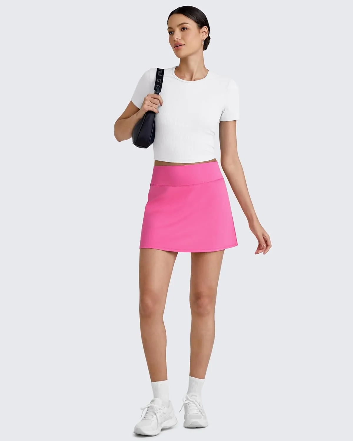 G4Free Barefeel 15" Tennis Skirts for Women High Waisted A Line Casual Athletic Golf Skorts Inner Shorts with 2 Pockets