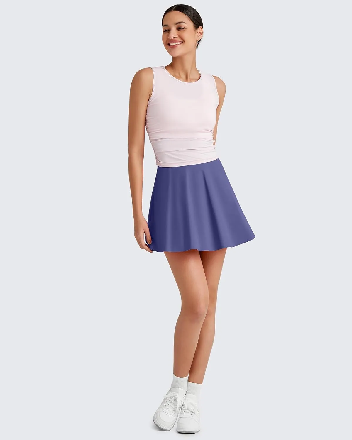 G4Free Tennis Skirts for Women Elastic Waist Pleated Casual Athletic Golf Pickleball Skorts with Pockets