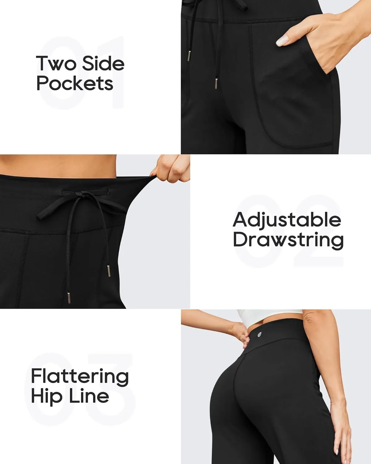G4Free Wide Leg Pants for Women Yoga Pants High Waist Sweatpants with Pockets Stretch Lounge Pants Comfy Workout