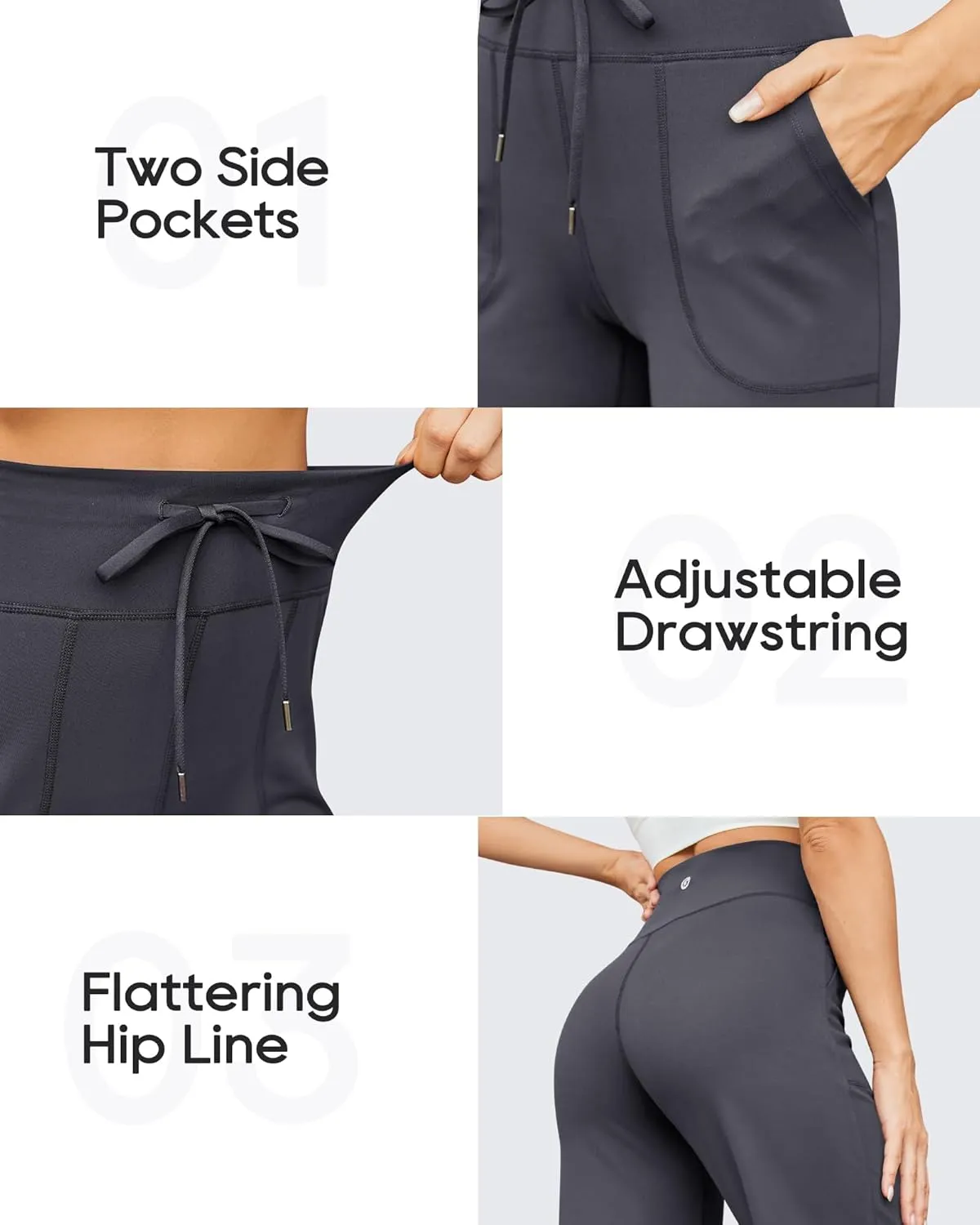 G4Free Wide Leg Pants for Women Yoga Pants High Waist Sweatpants with Pockets Stretch Lounge Pants Comfy Workout