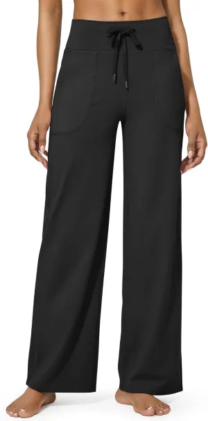 G4Free Wide Leg Pants for Women Yoga Pants High Waist Sweatpants with Pockets Stretch Lounge Pants Comfy Workout