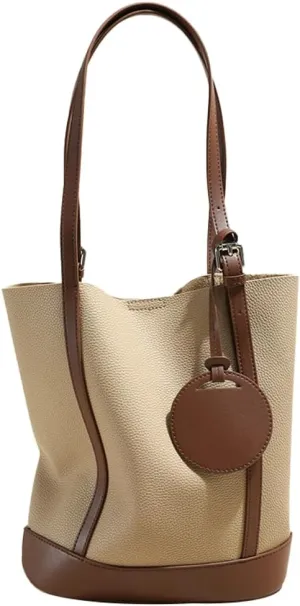 Genuine Leather Shoulder Bags for Women Trendy Large Tote Satchel Bucket Handbags Ladies Top Handle Satchel 2pcs