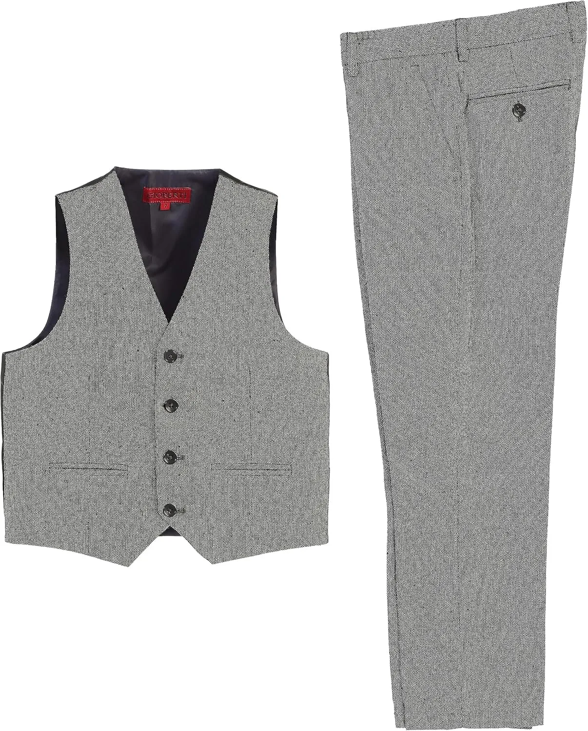 Gioberti Kids and Boys 2 Piece Tweed Plaid Vest and Pants Set