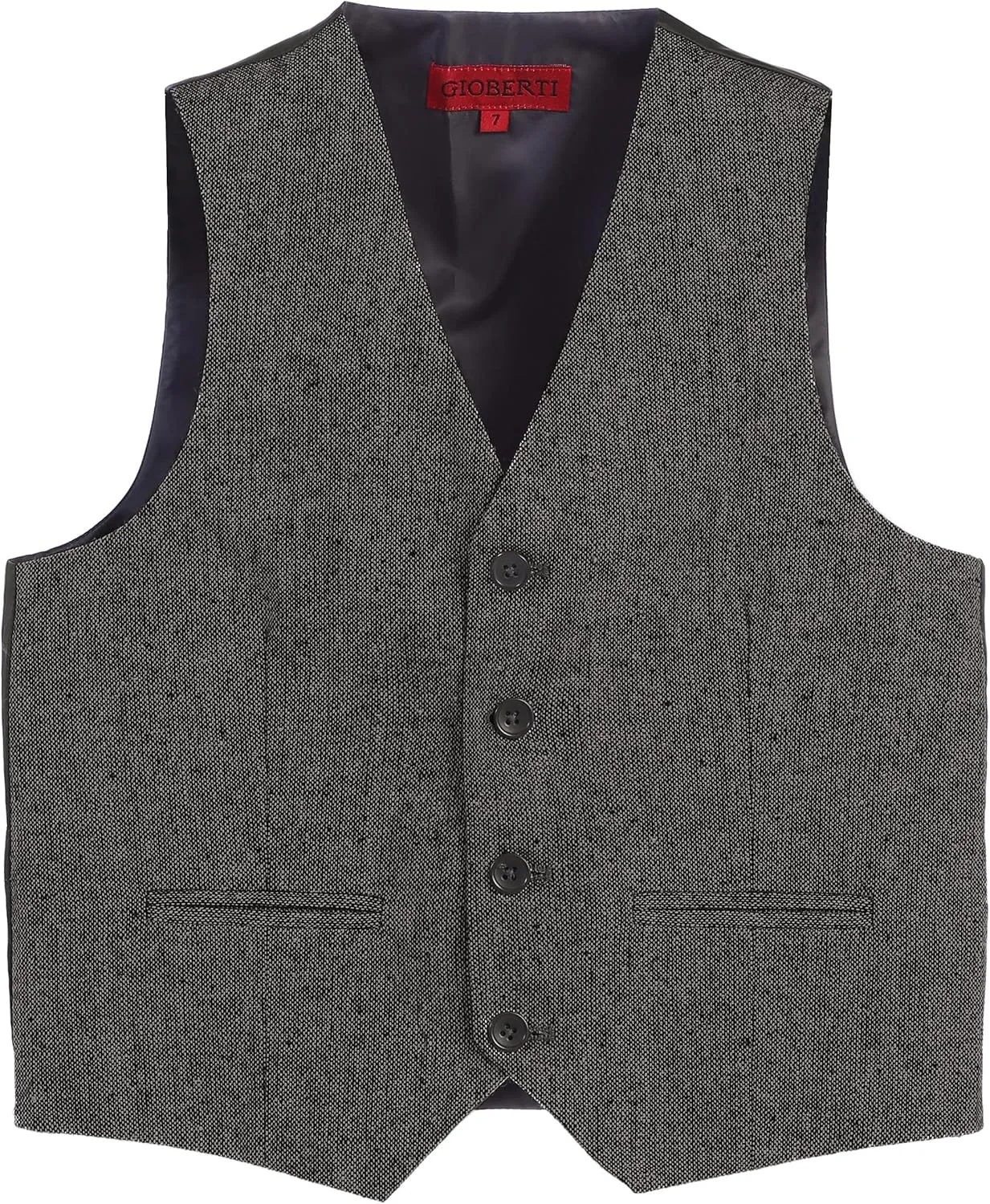 Gioberti Kids and Boys 2 Piece Tweed Plaid Vest and Pants Set