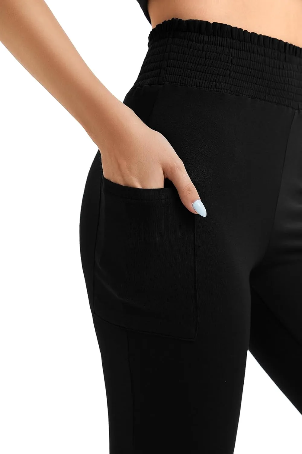 Harem Pants for Women with Pockets, High Waisted Comfy Stretch Loose Sweatpants for Workout, Running, Yoga