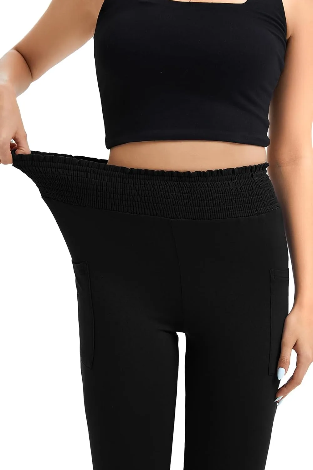Harem Pants for Women with Pockets, High Waisted Comfy Stretch Loose Sweatpants for Workout, Running, Yoga