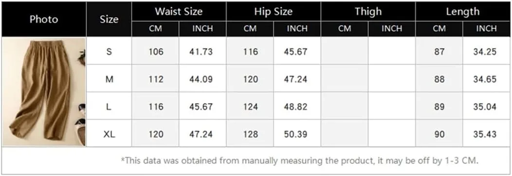 Hdhdeueh Women's Cotton and Linen Harem Pants Stretch High Waist Solid Color Palazzo Trousers