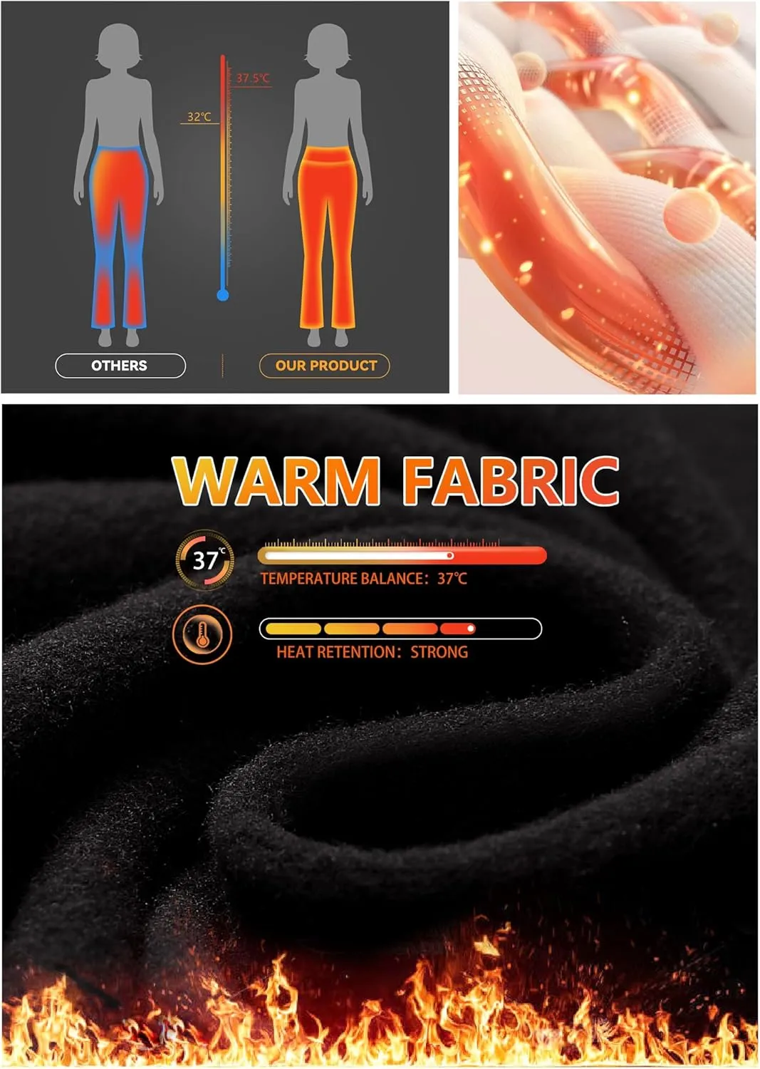 Heathyoga Fleece Lined Pants Women Yoga Pants with Pockets for Women Thermal Pants High Waist Flare Leggings for Winter