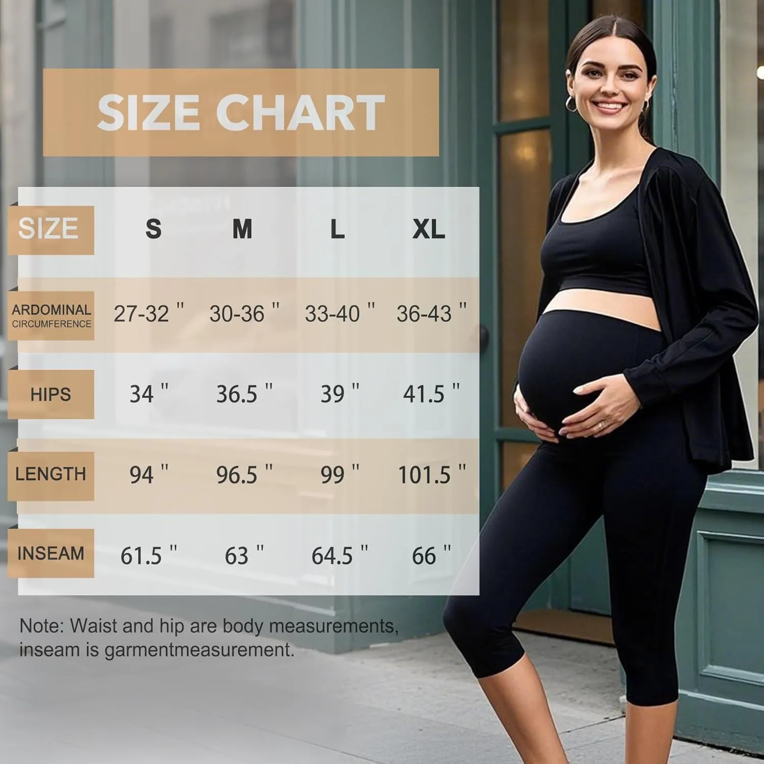 Hi Clasmix 3 Pack Maternity Capri Leggings with Pockets-Buttery Soft Workout Pregnancy Yoga Pants