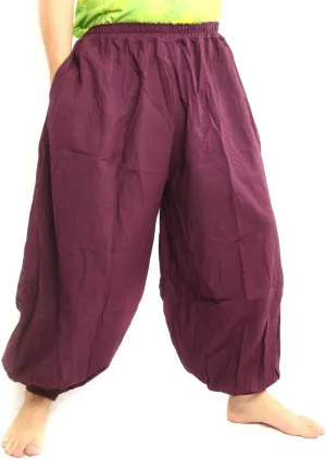 High Cut Balloon Harem Pants One Size Cotton Unisex for Men and Women 