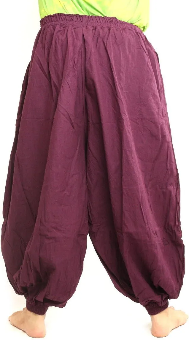 High Cut Balloon Harem Pants One Size Cotton Unisex for Men and Women 