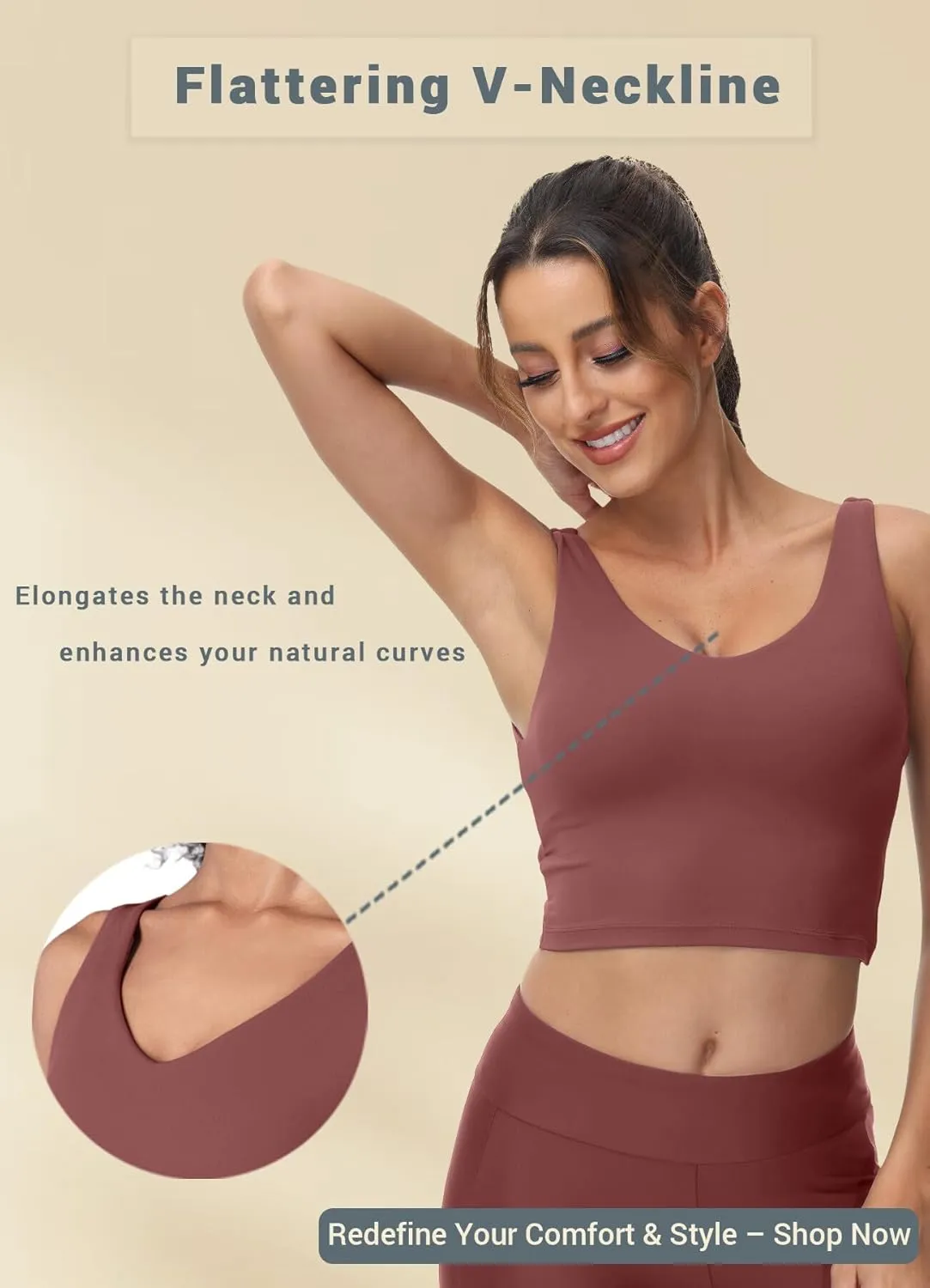 High Neck Sports Bra for Women Longline Full Coverage Sports Bras Medium Impact Padded Workout Crop Tops for Yoga Gym