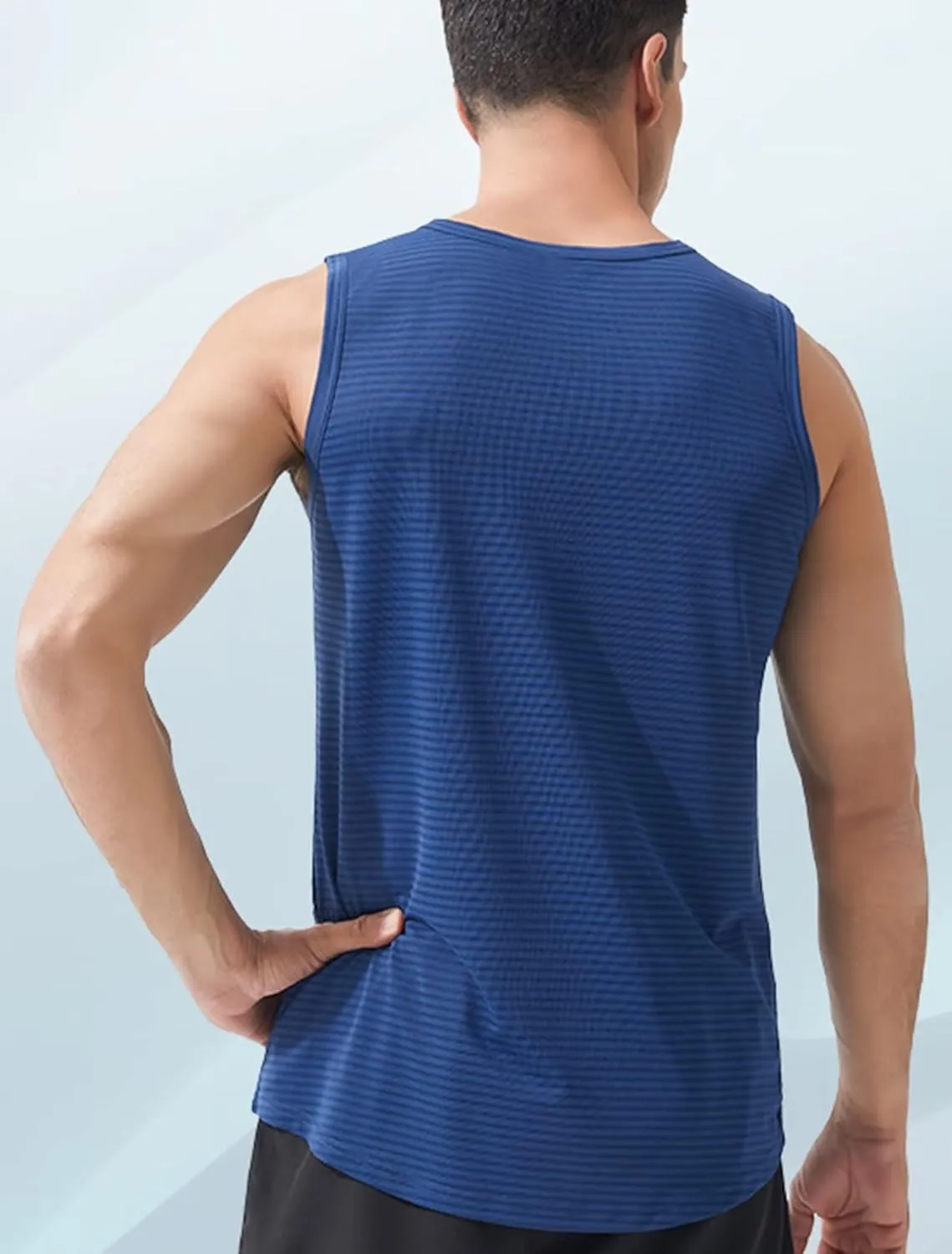 HNVAVQ Mens Sleeveless Quick Dry Tank Tops T Shirt Vest Top for Running Gym Sport Fitness Training Cycling,2 Pack