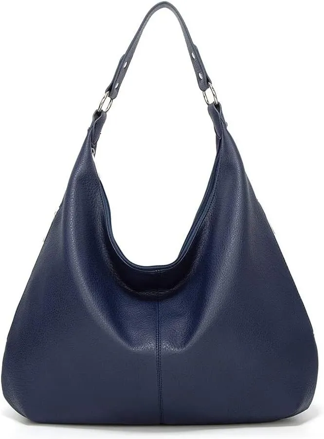 Hobo Tote Bag for Women Soft Faux Leather Shoulder Bag Retro Satchel Zipper Closure Handbag Large Capacity Purse Well made
