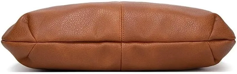 Hobo Tote Bag for Women Soft Faux Leather Shoulder Bag Retro Satchel Zipper Closure Handbag Large Capacity Purse Well made