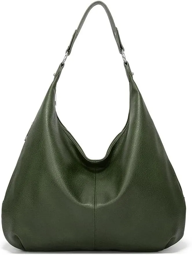 Hobo Tote Bag for Women Soft Faux Leather Shoulder Bag Retro Satchel Zipper Closure Handbag Large Capacity Purse Well made