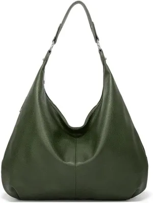 Hobo Tote Bag for Women Soft Faux Leather Shoulder Bag Retro Satchel Zipper Closure Handbag Large Capacity Purse Well made