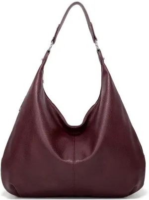 Hobo Tote Bag for Women Soft Faux Leather Shoulder Bag Retro Satchel Zipper Closure Handbag Large Capacity Purse Well made