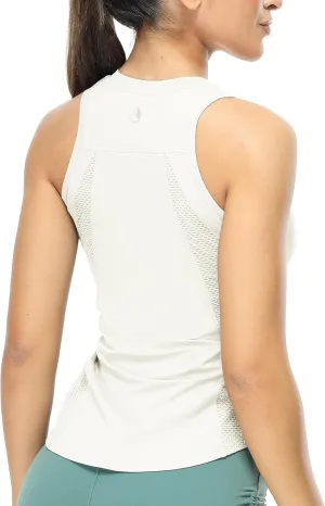 icyzone High Neck Workout Tank Tops for Women, Cool Feeling Gym Athletic Yoga Exercise Running Quick Dry Sports Shirts