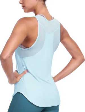 icyzone Racerback Workout Tank Tops for Women, Quick Dry Yoga Athletic Fitness Running Gym Top