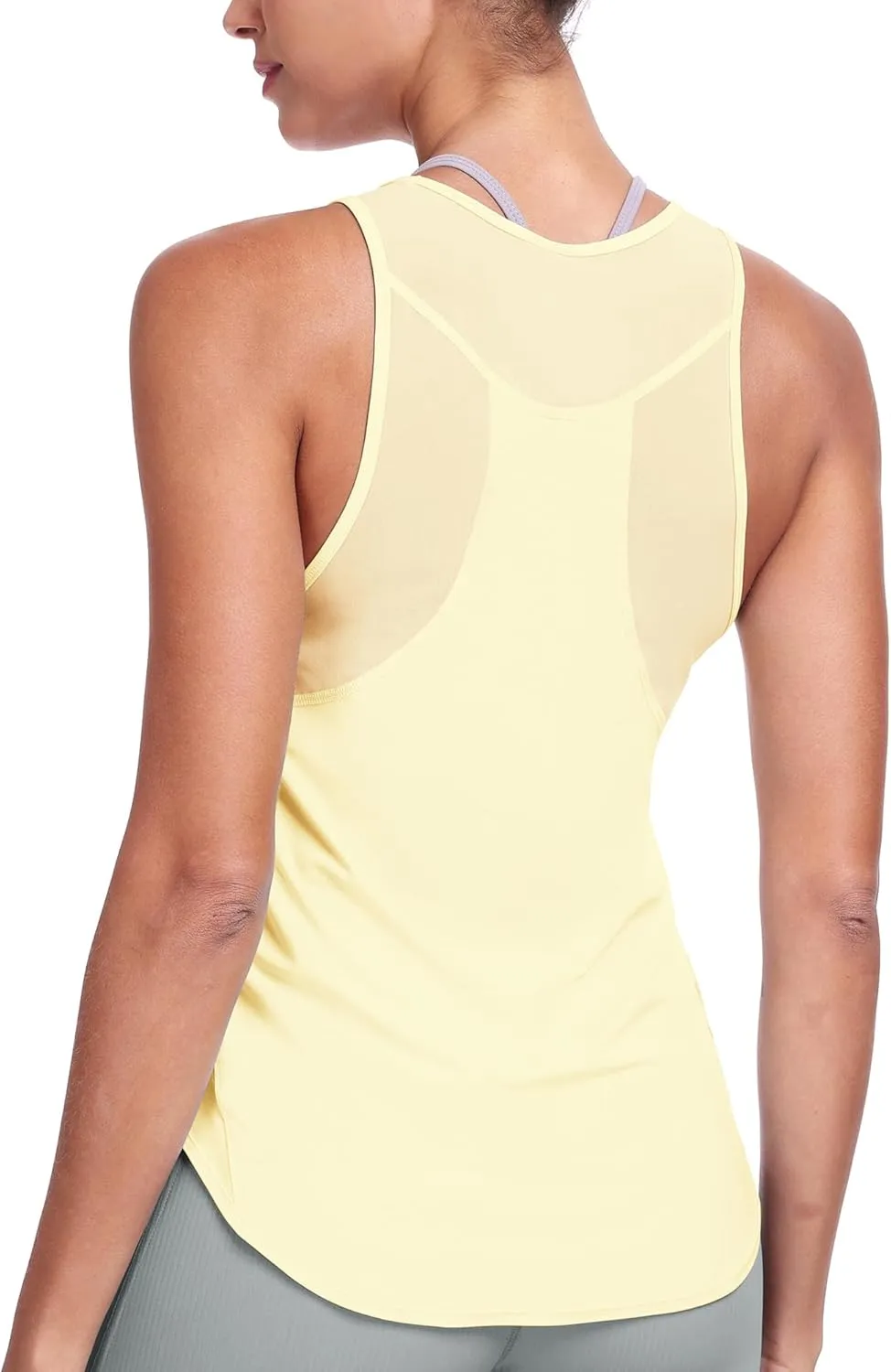 icyzone Racerback Workout Tank Tops for Women, Quick Dry Yoga Athletic Fitness Running Gym Top