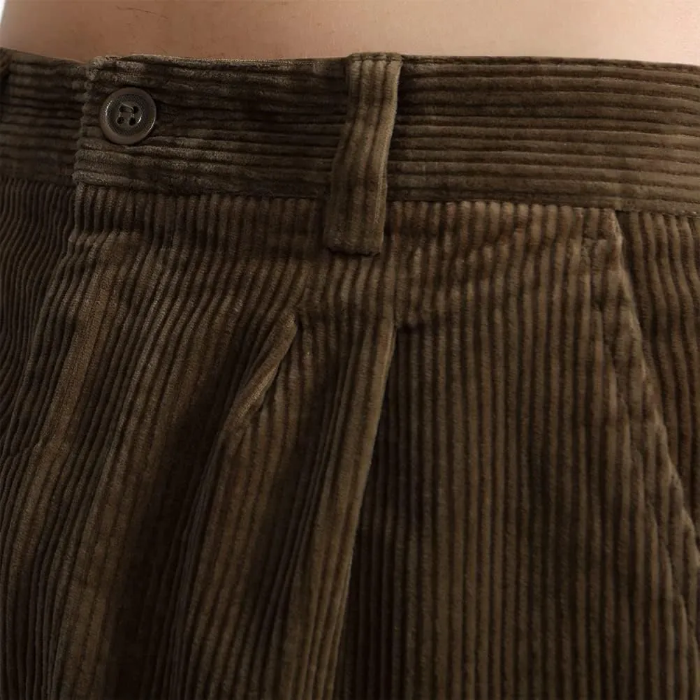 IDEALSANXUN Mens Corduroy Pants Casual Straight Leg Pleated Dress Pants