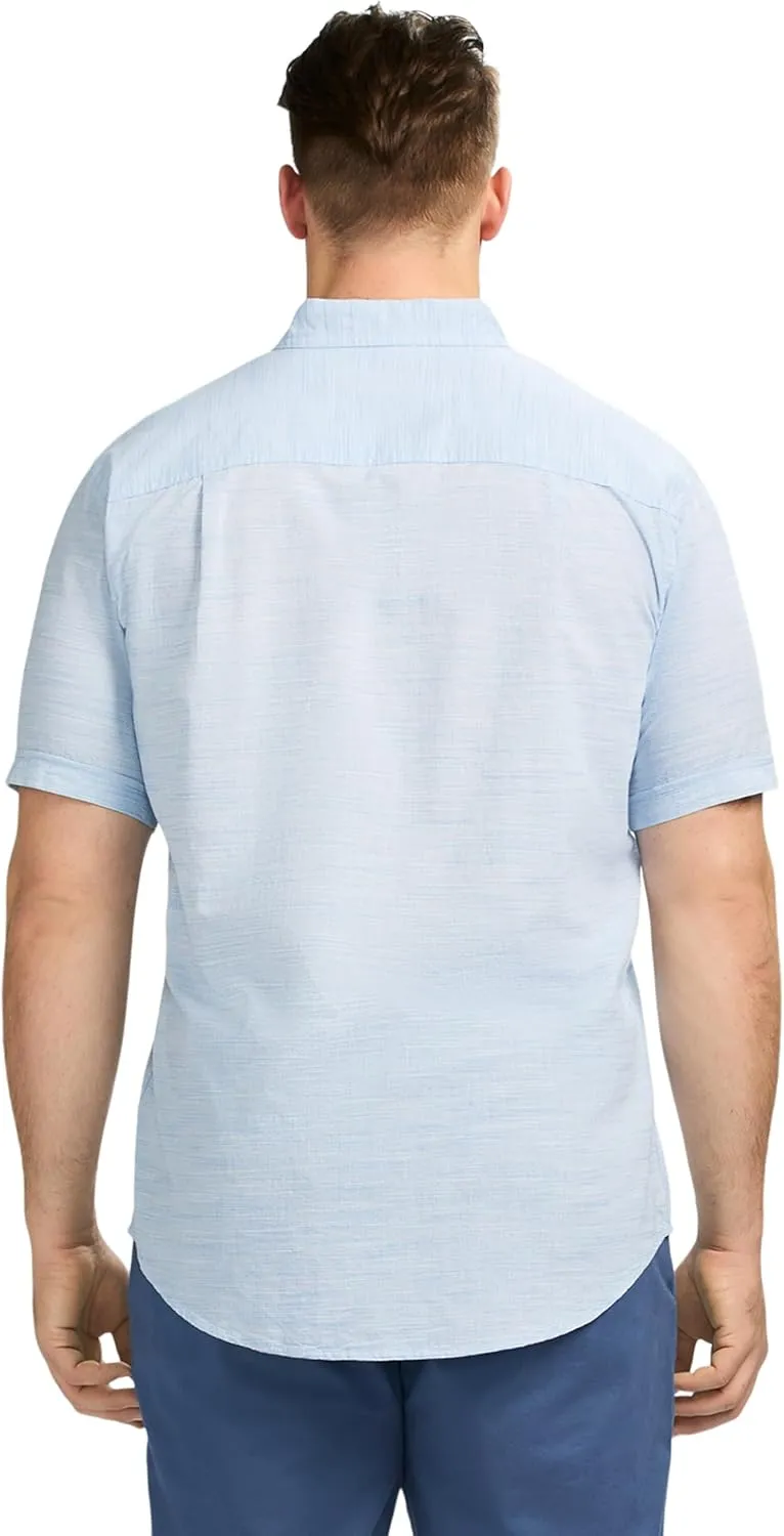 IZOD Men's Big and Tall Saltwater Dockside Short Sleeve Button Down Shirt