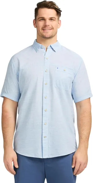 IZOD Men's Big and Tall Saltwater Dockside Short Sleeve Button Down Shirt