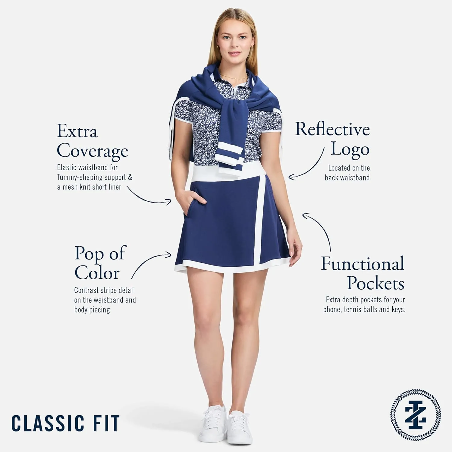 IZOD Women's Tennis Skirt Performance Stretch Golf Skort