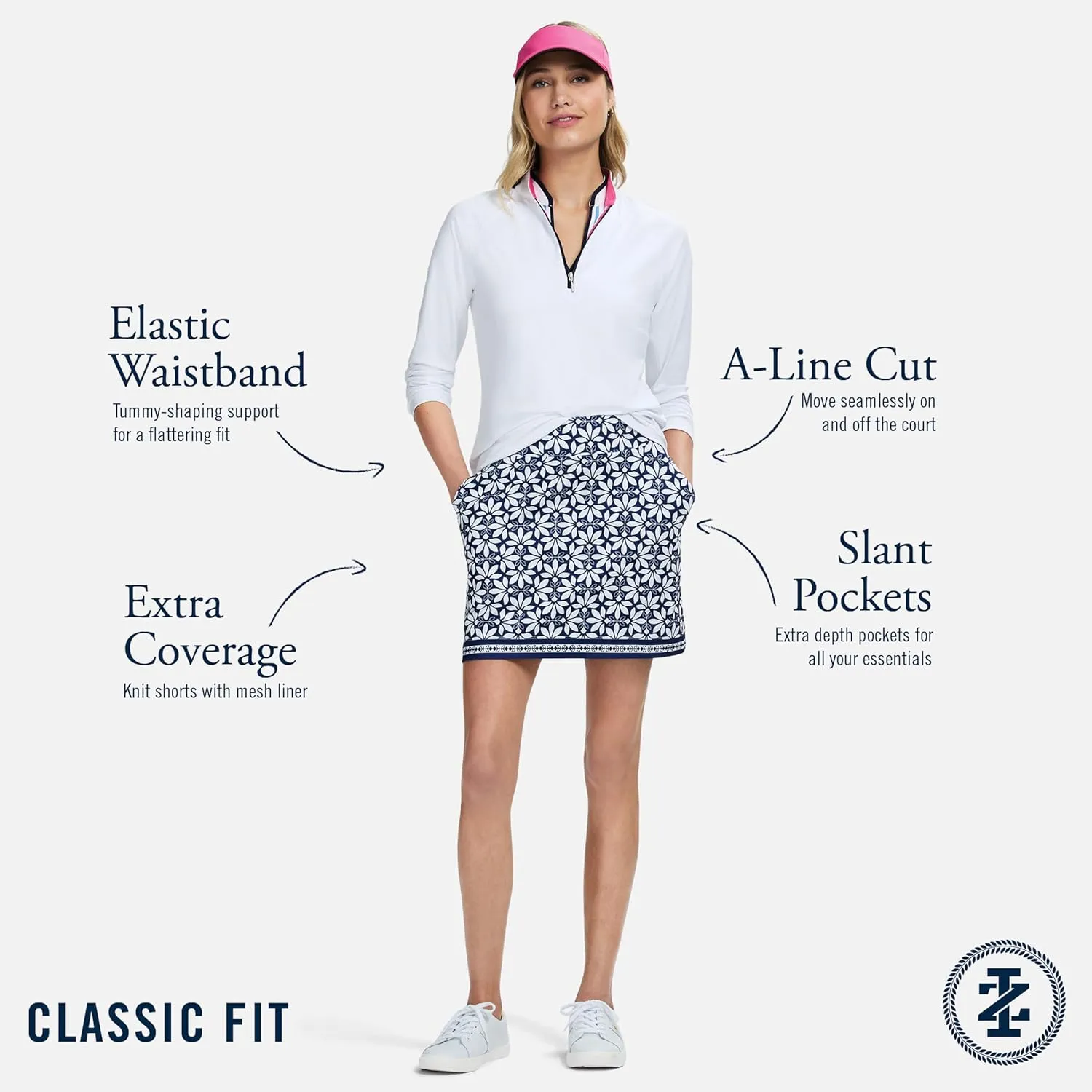 IZOD Women's Tennis Skirt Performance Stretch Golf Skort