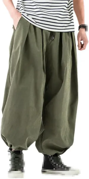 keusyoi Mens Drawstring Harem Pants MenS Baggy Jogging Pants Men Drop Crotch Wide Leg Pants Male Casual Loose Trousers