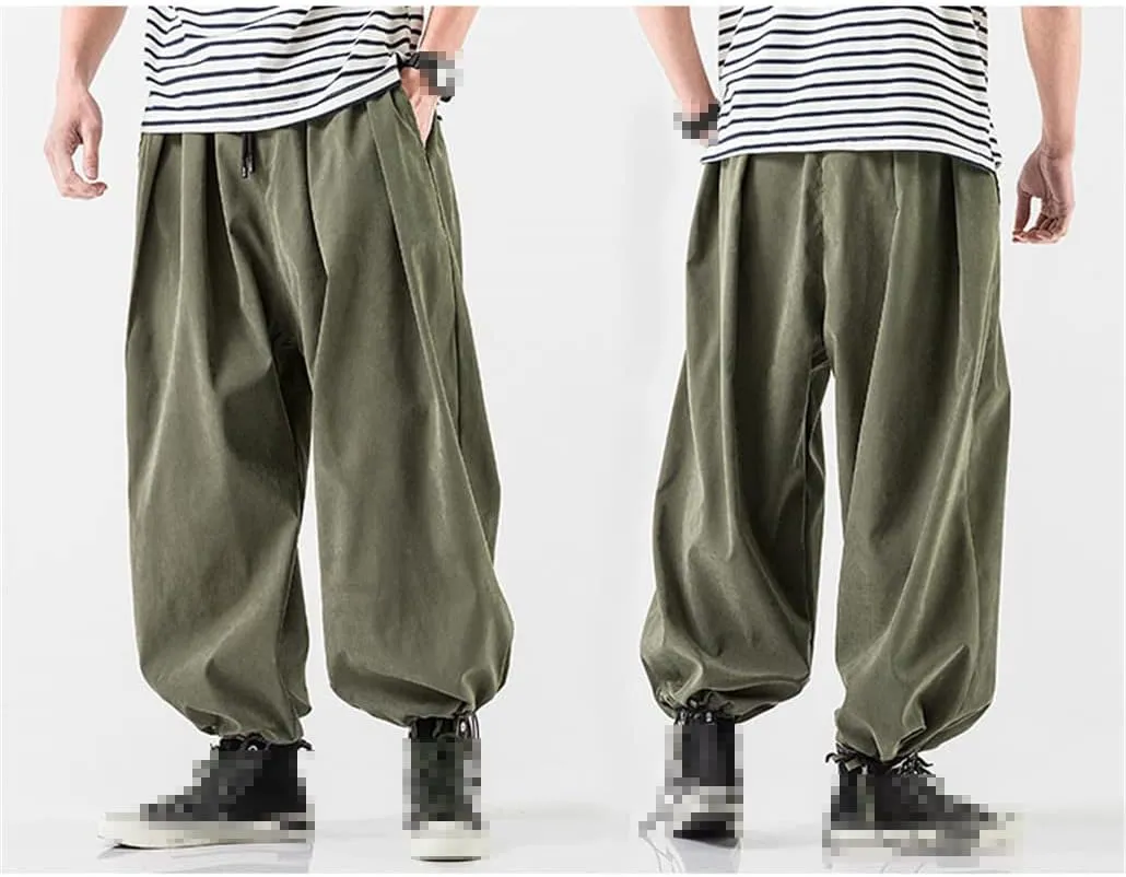 keusyoi Mens Drawstring Harem Pants MenS Baggy Jogging Pants Men Drop Crotch Wide Leg Pants Male Casual Loose Trousers
