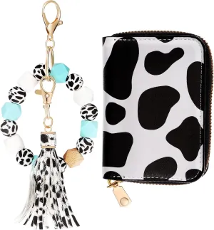 Keychain Wallet Women's Wristlet Card Case Bead Keychain Teenage Girls Silicone Keyring Fashion Accessory