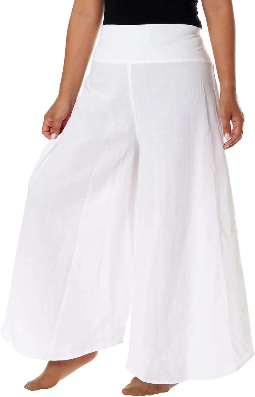 Lannaclothesdesign Cotton Palazzo Pants for Women Plus Size Hippie Wide Leg Lounge Pant