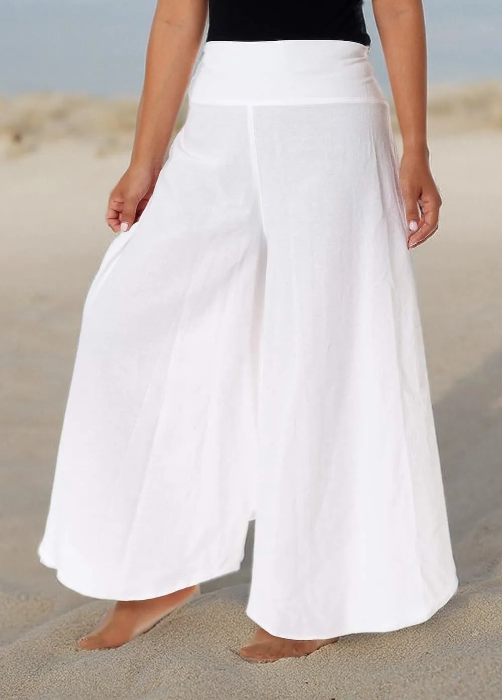 Lannaclothesdesign Cotton Palazzo Pants for Women Plus Size Hippie Wide Leg Lounge Pant