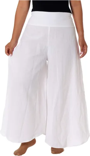Lannaclothesdesign Cotton Palazzo Pants for Women Plus Size Hippie Wide Leg Lounge Pant