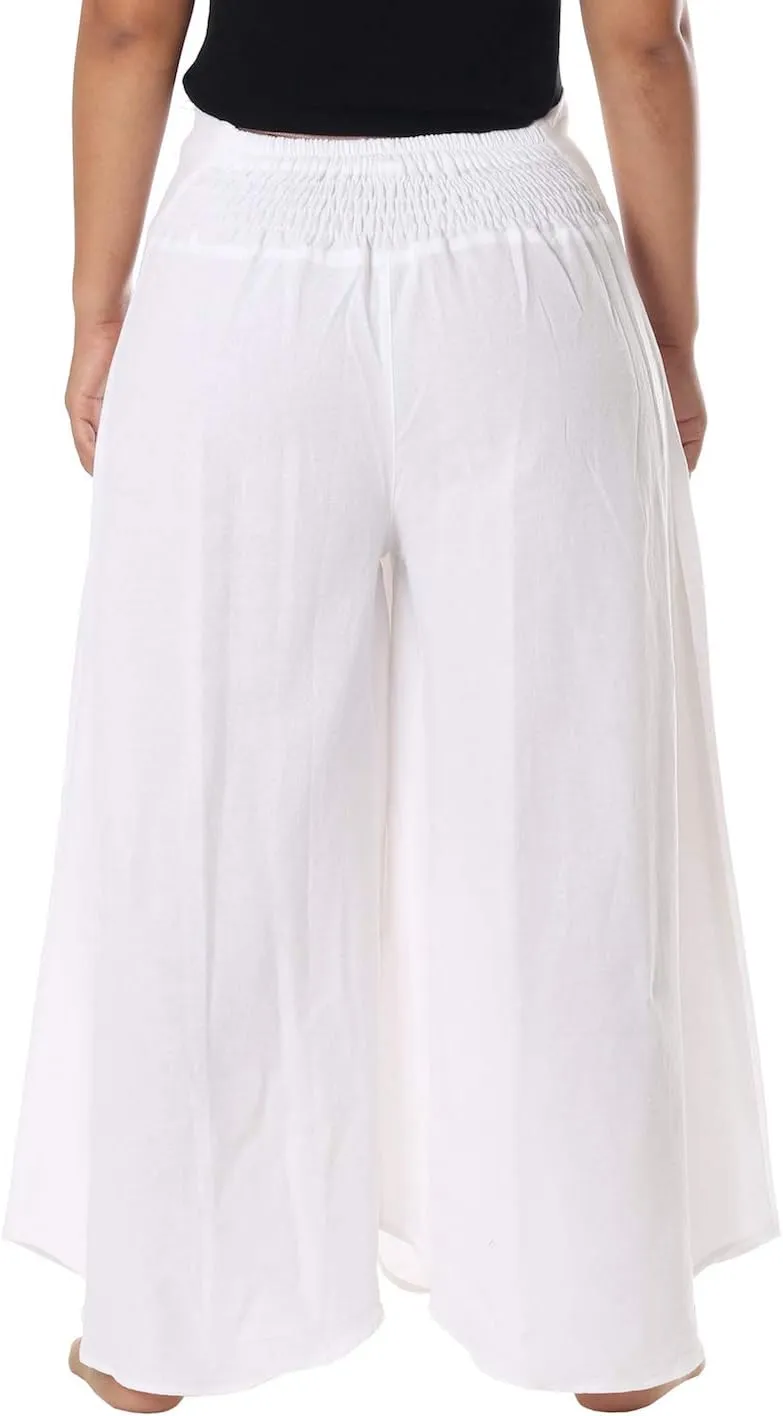Lannaclothesdesign Cotton Palazzo Pants for Women Plus Size Hippie Wide Leg Lounge Pant