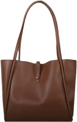 Large Tote Bag for Women Vegan Leather Shoulder Purse Casual Solid Color Working Handbag Top Handle Satchel 2pcs