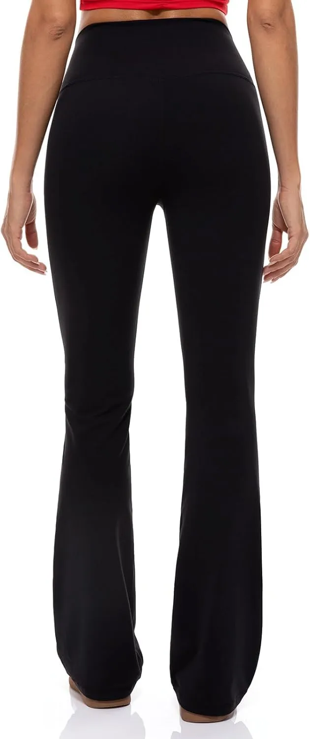 Lavento Women's Flare Pants 26"/28"/30"/32"/34" - High Waisted Flared Yoga Pant in Petite/Regular/Tall Fit