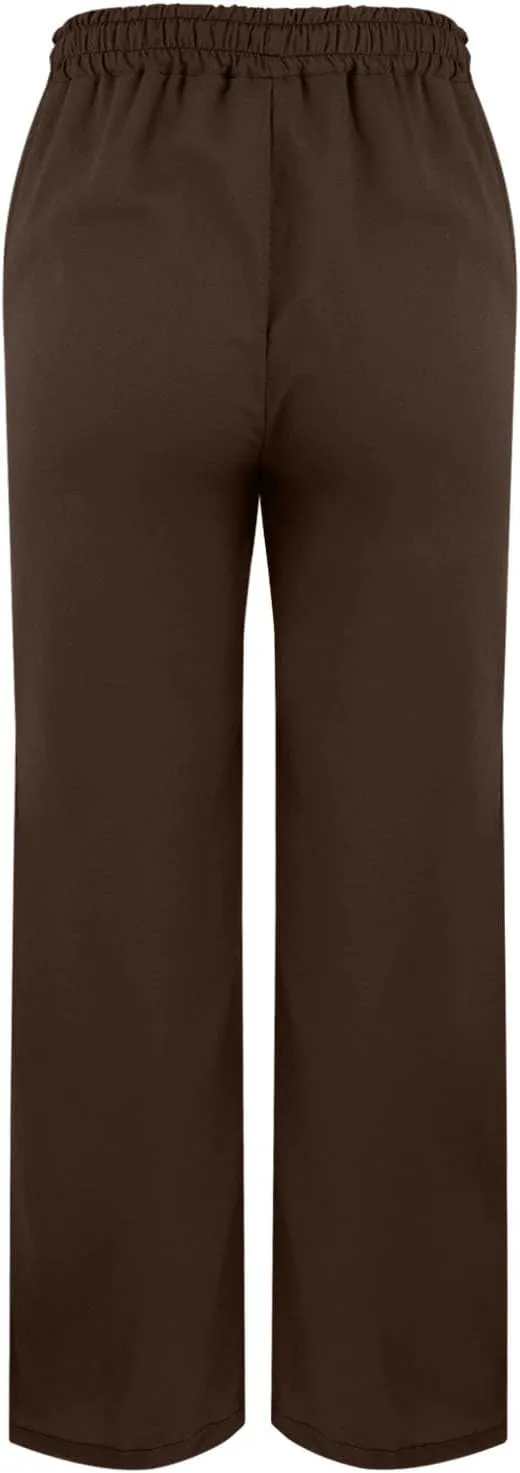 Linen Pants for Women Summer High Waist Elastic Straight Leg Lounge Pant Casual Loose Lightweight Beach Trousers 2025