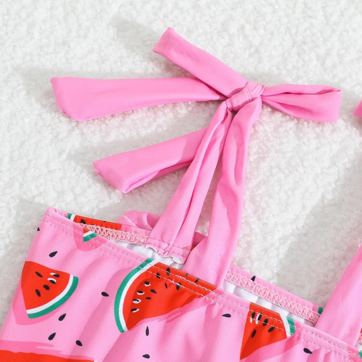 Little Girls Two Piece Bikini Set Ruffle Stripe Watermelon Summer Beach Bathing Suit Swimsuit 1-5 Years