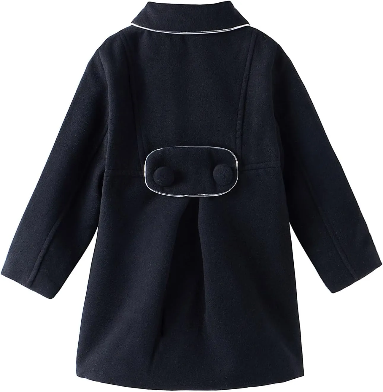 LittleSpring Little Girls Dress Coat Faux Wool Slim-Fit Peacoat