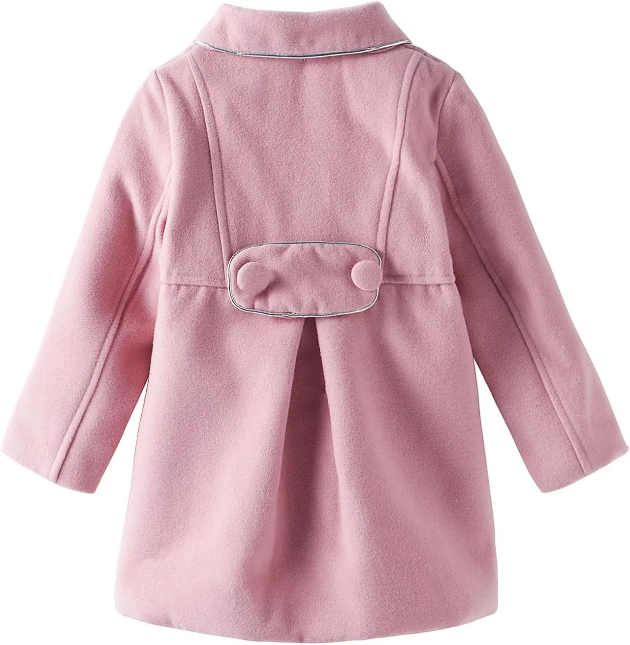 LittleSpring Little Girls Dress Coat Faux Wool Slim-Fit Peacoat