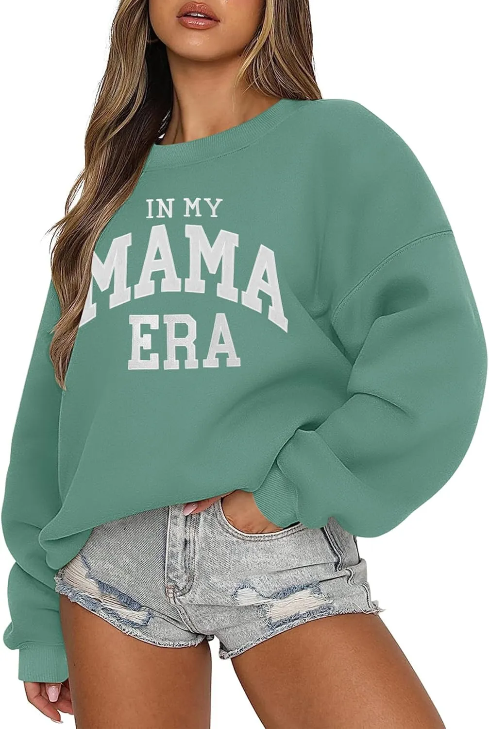 LOMON Crewneck Sweatshirt for Women Casual Oversized Pullover Hoodies Long Sleeve Fleece Tops Sweater