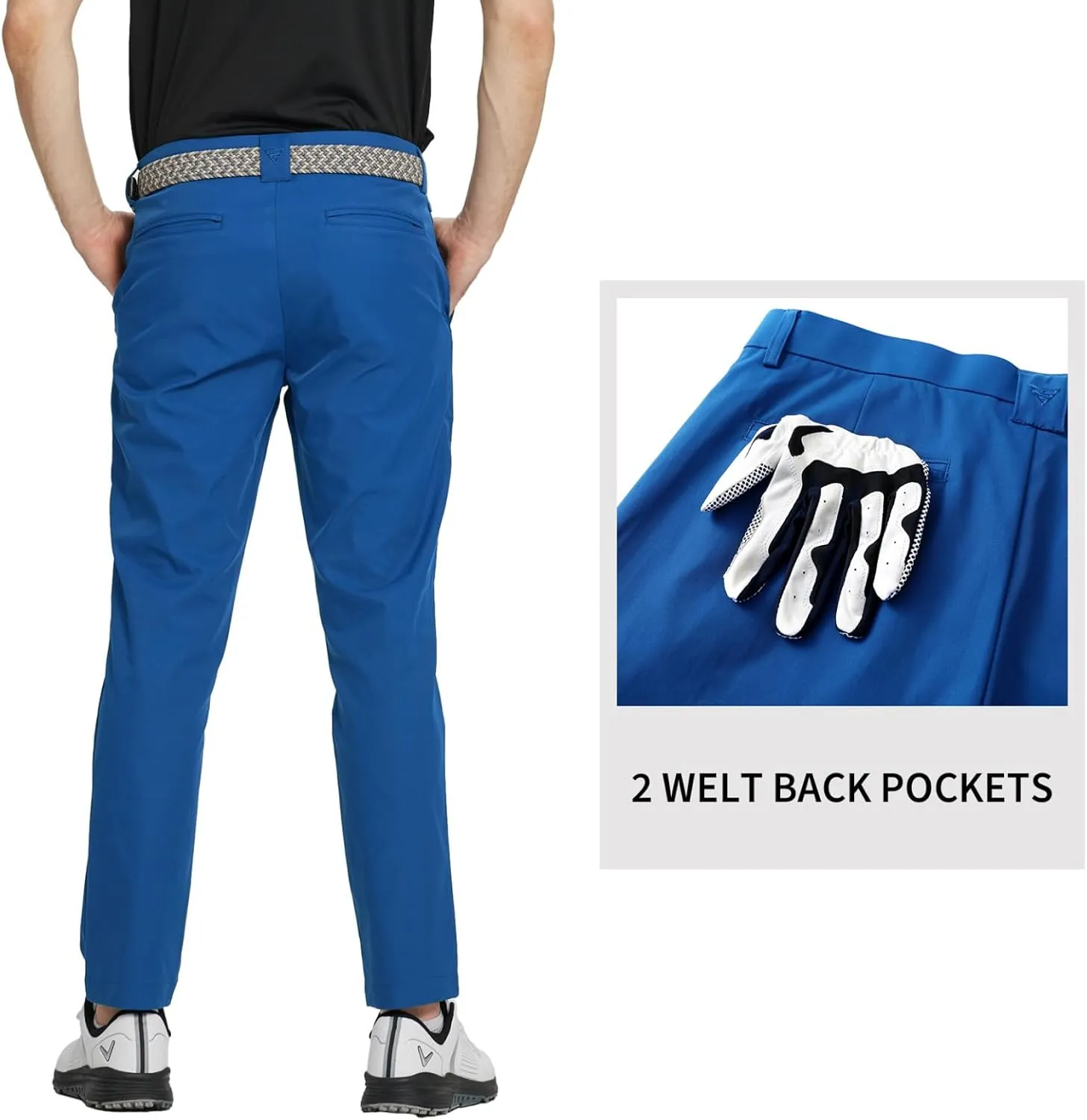 M MAELREG Golf Pants Men Quick Dry - 30"/32"/34" Stretch Lightweight 5 Pockets Water-Resistant Casual Mens Dress Pants
