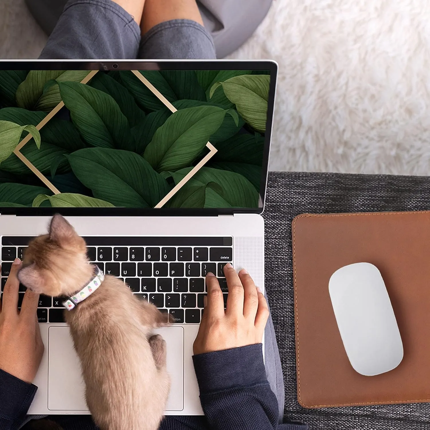 MacBook Air M2 Sleeve Fits Any 13, 14, 16 Inch - Genuine Full Grain Leather Laptop Case, Pro Slim Mac Cover with Real Wool Lined Pocket, Saddle