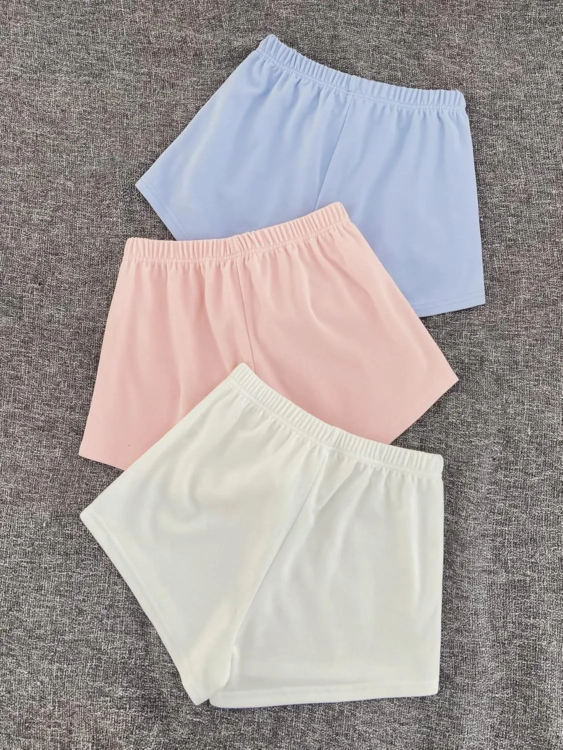 MakeMeChic Women's 3pack Elastic Waist Knot Front Lounge Track Shorts