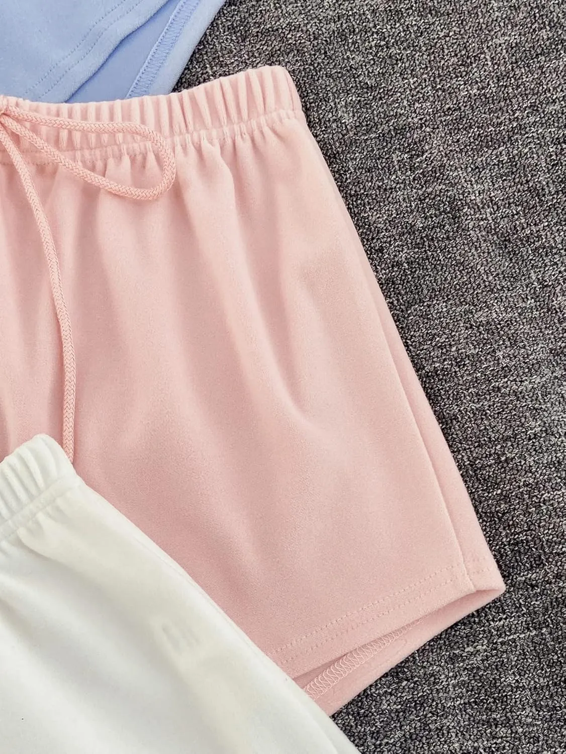MakeMeChic Women's 3pack Elastic Waist Knot Front Lounge Track Shorts