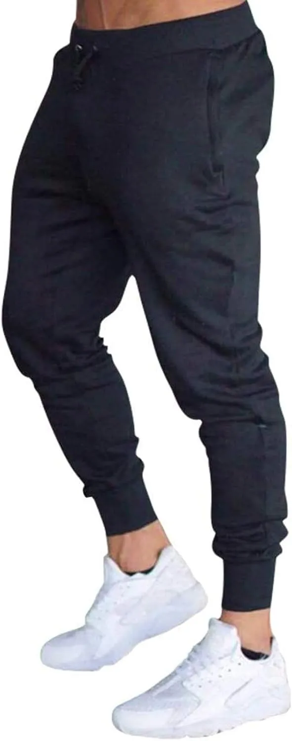 Maryia Men's Workout Joggers Sweatpants Gym Training Slim Fit Pants Active Basic Lightweight Stretch Chino Trousers